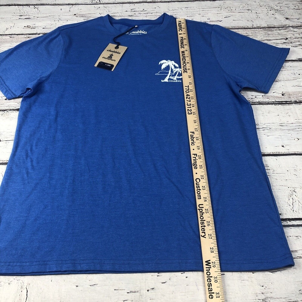 New Men's Chubbies The Relaxer Short Sleeve Blue XL T-Shirt NWT - Picture 6 of 12